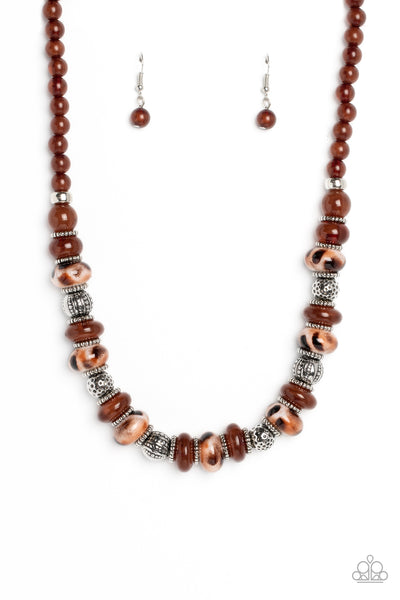 Paparazzi-Warped Whimsicality - Brown Necklace