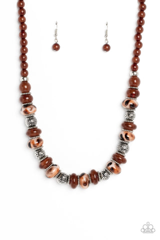 Paparazzi-Warped Whimsicality - Brown Necklace