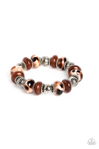 Paparazzi-Warped Wayfarer - Brown Bracelet