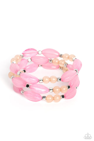 Paparazzi-BEAD Drill - Pink Bracelet