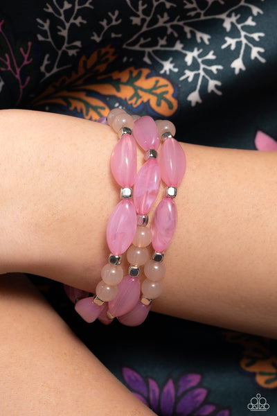 Paparazzi-BEAD Drill - Pink Bracelet
