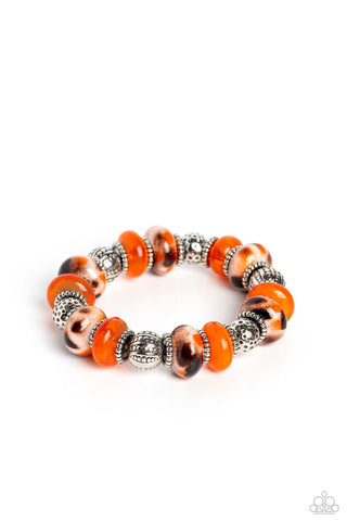 Paparazzi-Warped Wayfarer - Orange Bracelet