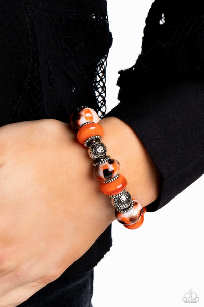 Paparazzi-Warped Wayfarer - Orange Bracelet