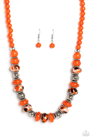 Paparazzi-Warped Whimsicality - Orange Necklace