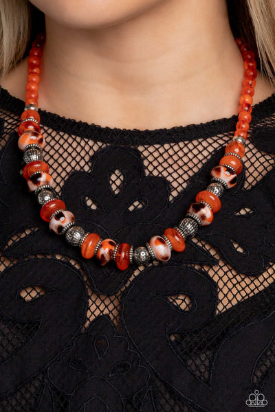 Paparazzi-Warped Whimsicality - Orange Necklace
