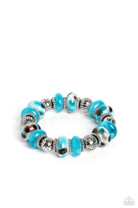 Paparazzi-Warped Wayfarer- Blue Bracelet