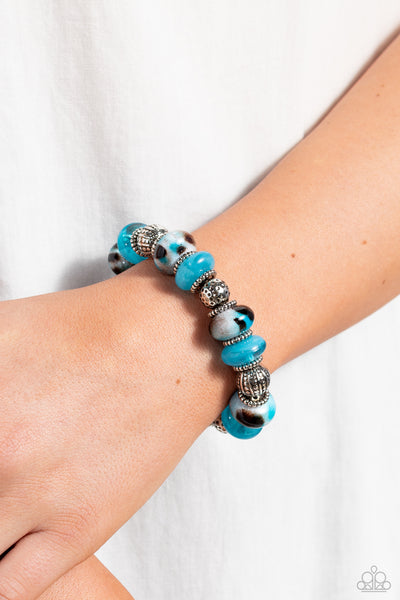 Paparazzi-Warped Wayfarer- Blue Bracelet
