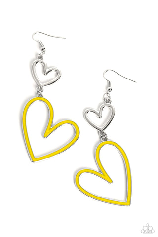 Paparazzi-Pristine Pizzazz - Yellow Earring