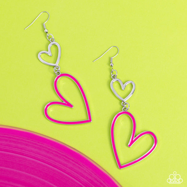 Paparazzi-Pristine Pizzazz - Pink Earring