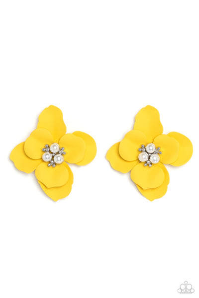 Paparazzi-Jovial Jasmine - Yellow Earring