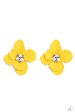 Paparazzi-Jovial Jasmine - Yellow Earring