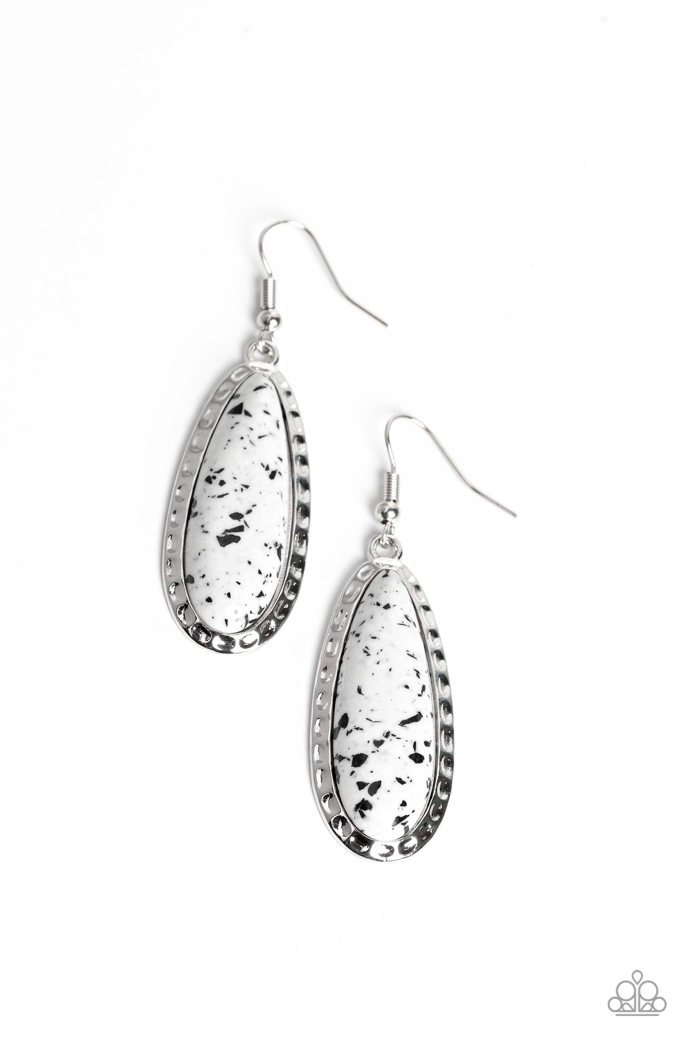 Paparazzi-TEARDROP-Dead Dynasty - White Earring