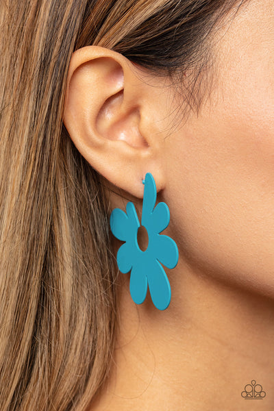 Paparazzi-Flower Power Fantasy - Blue Earrings