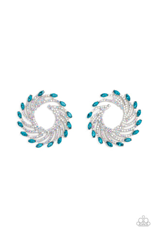 Paparazzi-Firework Fanfare - Blue Earring