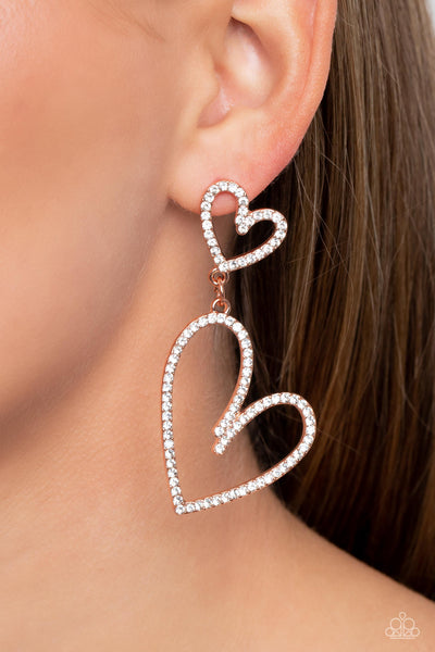 Paparazzi-Doting Duo - Copper Earring