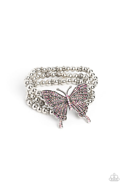 Paparazzi-First WINGS First - Pink Bracelet