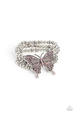 Paparazzi-First WINGS First - Pink Bracelet