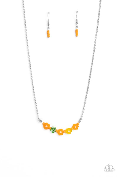 Paparazzi-BOUQUET We Go - Orange Necklace