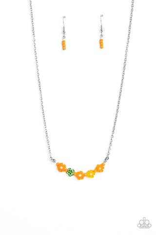 Paparazzi-BOUQUET We Go - Orange Necklace