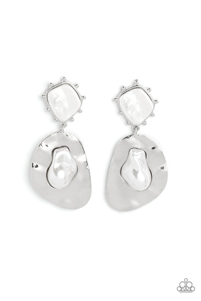 Paparazzi-Rippling Rhapsody - White Earring