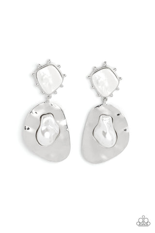 Paparazzi-Rippling Rhapsody - White Earring