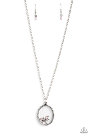 Paparazzi-Dynamic Dragonfly - Pink Necklace