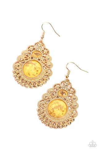 Paparazzi-Welcoming Whimsy - Yellow Earring