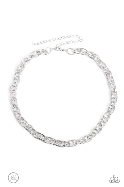 Paparazzi-If I Only Had a CHAIN - Silver Necklace (Choker)