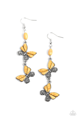 Paparazzi-Spirited Soar - Yellow Earring