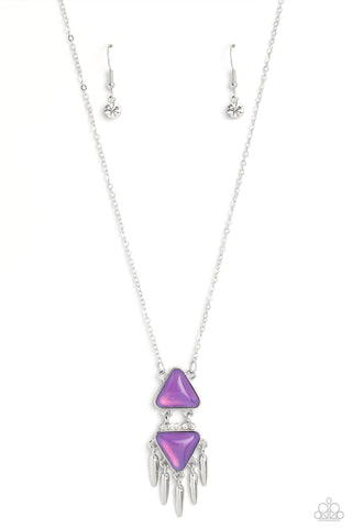 Paparazzi-Under the FRINGE - Purple Necklace