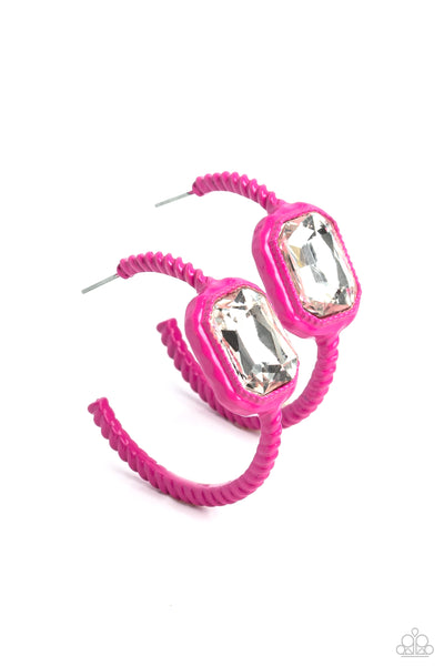 Paparazzi-Call Me TRENDY - Pink Earring