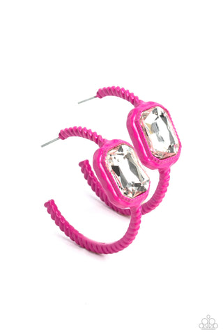 Paparazzi-Call Me TRENDY - Pink Earring