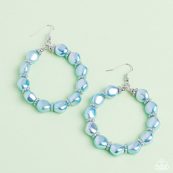 Paparazzi-The PEARL Next Door - Blue Earring