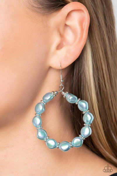 Paparazzi-The PEARL Next Door - Blue Earring