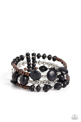 Paparazzi-Operation Outdoors - Black Bracelet