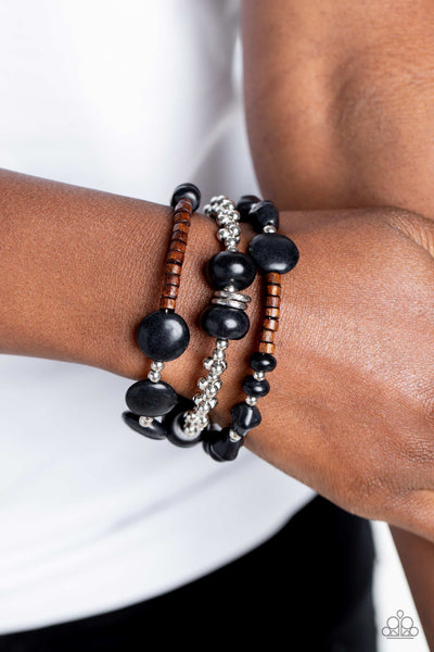 Paparazzi-Operation Outdoors - Black Bracelet