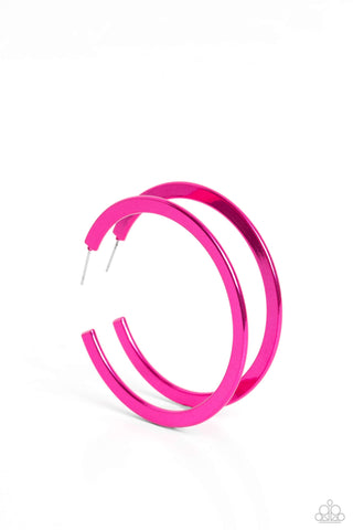 Paparazzi-Pop HOOP - Pink Earring