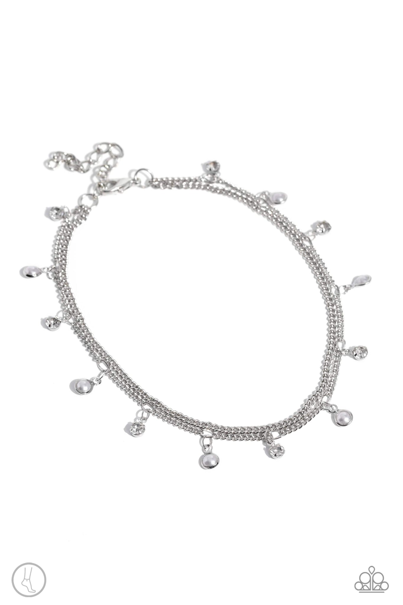 Paparazzi-WATER You Waiting For? - White Anklet