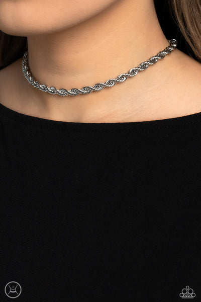 Paparazzi-Never Lose ROPE - Silver Necklace (Choker)