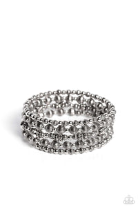 Paparazzi-Striped Stack - Silver Bracelet