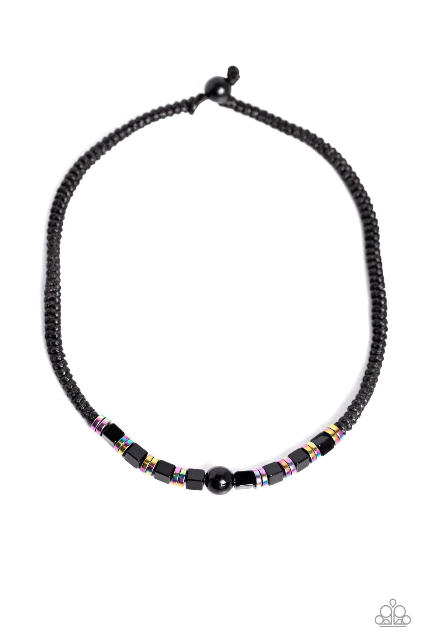 Paparazzi-Oil Spill Orbit - Black Necklace