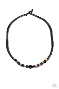 Paparazzi-Oil Spill Orbit - Black Necklace