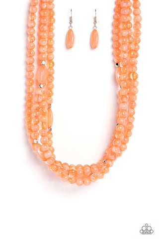Paparazzi-Layered Lass - Orange Necklace