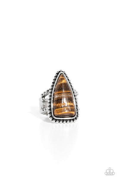 Paparazzi-Earthy Engagement - Brown Ring