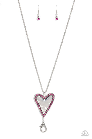 Paparazzi-Radiant Romeo - Pink Necklace (Lanyard)