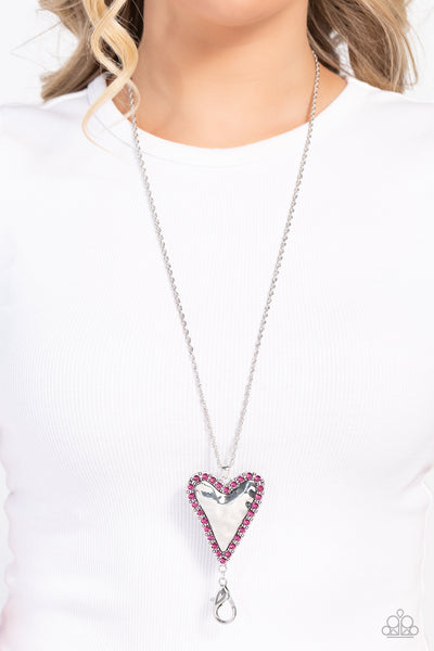 Paparazzi-Radiant Romeo - Pink Necklace (Lanyard)