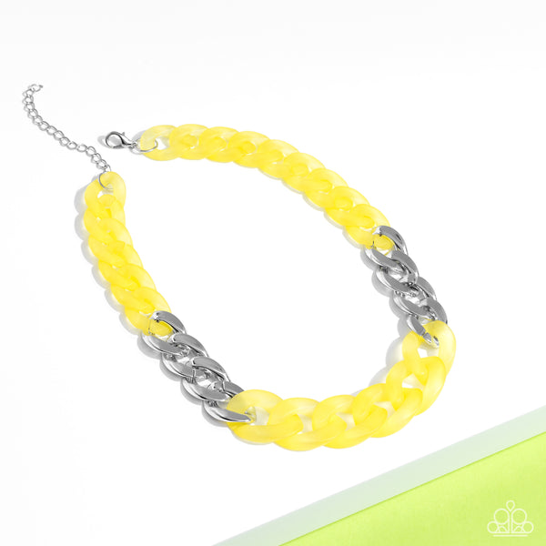Paparazzi-Curb Your Enthusiasm - Yellow Necklace