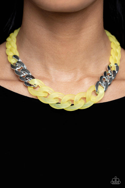 Paparazzi-Curb Your Enthusiasm - Yellow Necklace
