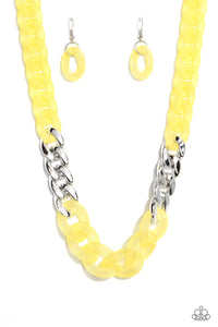Paparazzi-Curb Your Enthusiasm - Yellow Necklace