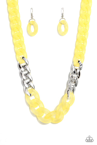 Paparazzi-Curb Your Enthusiasm - Yellow Necklace